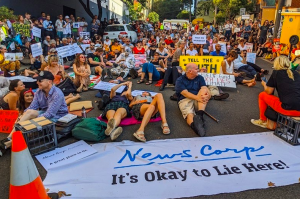 Murdoch Newscorp Lie-In Protest